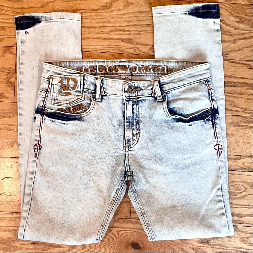 Von Dutch Distressed blue acid wash Skinny Jeans 32x 29